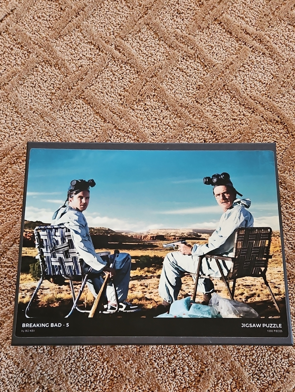 Breaking Bad Jigsaw Puzzle Featuring Sky & Walt in Blue Hazmat Suits